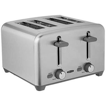 Imagem de BELLA 4 Slice Toaster, Quick & Even Results Every Time, Wide Slots Fit Any Size Bread Like Bagels or Texas Toast, Drop-Down Crumb Tray for Easy Clean Up, Stainless Steel