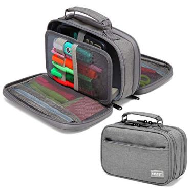 Imagem de Estojo Lápis, VASCHY Suporte Organizador de Bolsa de Lápis Grande para Ensino médio, Trabalho, Material Escolar de Organização de Escritório,Cinza