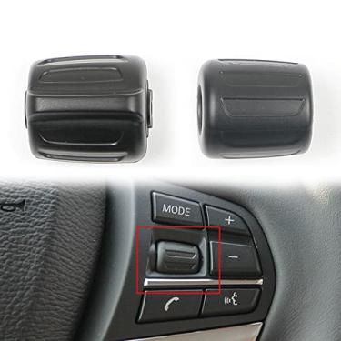 Imagem de Substituição de botão de controle de volante preto multifunções para BMW F15 F16 F25 F26 F52 F45 F49 F39 (preto-1 par)