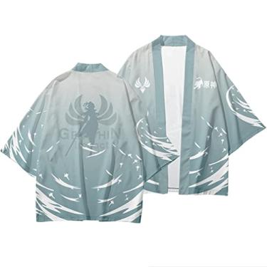 Imagem de Genshin Impact Zhongli Qiqi Klee Jaqueta Cardigan Costume Cosplay Tops Xale Manga 3/4 Manto