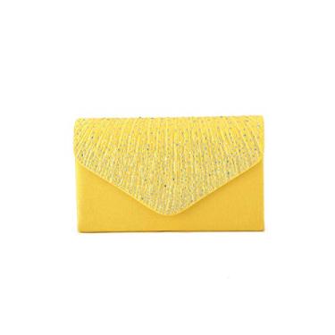 Imagem de Nodykka Bolsas e bolsas envelope para noite bolsa tiracolo clássica festa de casamento bolsa de ombro para mulheres, Amarelo, One Size