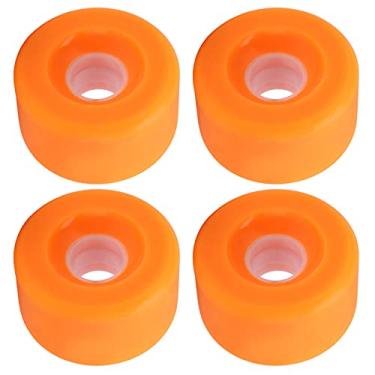 Imagem de Rodas de skate, rodas de skate 80A 70mm lisas 4 peças para substituição de rodas de cruzeiro de longboard(laranja)