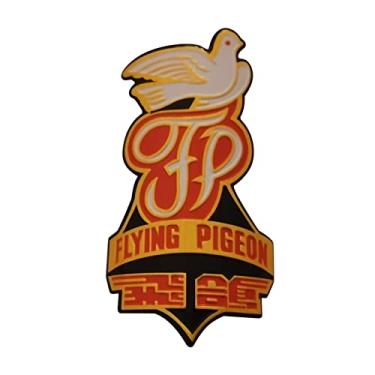 Imagem de Gepinke Phoenix Bike Badge Ralei-gh placa de cabeça de bicicleta adesivo de metal à prova d'água modificado personalidade do carro etiqueta fashion (pombo voador)