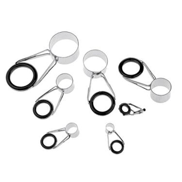 Imagem de Almencla 7 pçs guia de vara de pesca 7 tamanhos diferentes conjunto de anéis de olho kit de reparo dicas DIY