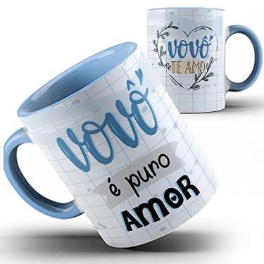 Imagem de Caneca azul xícara Vovô avô é puro amor