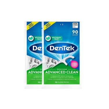 Imagem de Kit Fio Dental Dentek Floss Picks Triple Clean Advanced Clean 180 unidades