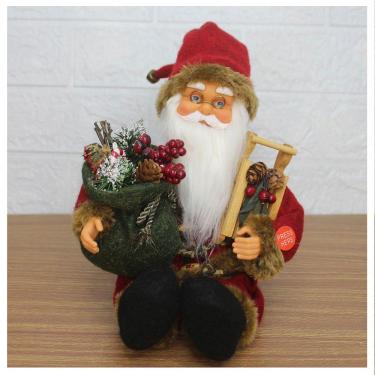Imagem de Decoração Enfeite Natal Papai Noel Sentado Com Movimento 21cm