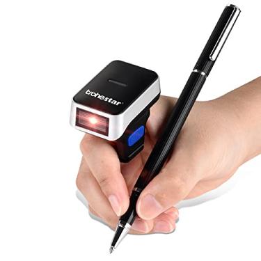 Imagem de Trohestar Bluetooth Barcode Scanner 2D, Wearable Mini 2D Wireless Ring Barcode Scanner Portátil 1D 2D Bar Code Reader Scanner de Inventário Trabalhar com Windows iOS Android Linux Mac OS