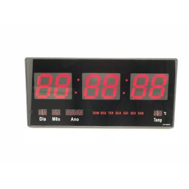 Imagem de Relógio Led Digital 3615 Vermelho Parede Alarme Calendário - Led Clock