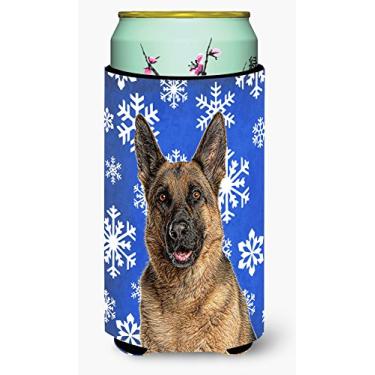 Imagem de Winter Snowflakes Holiday German Shepherd Tall Boy Beverage Insulator Hugger KJ1180TBC
