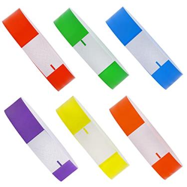 Imagem de ONLYKXY 120 peças pulseiras à prova d'água resistentes a rasgos para eventos (6 cores), Papel