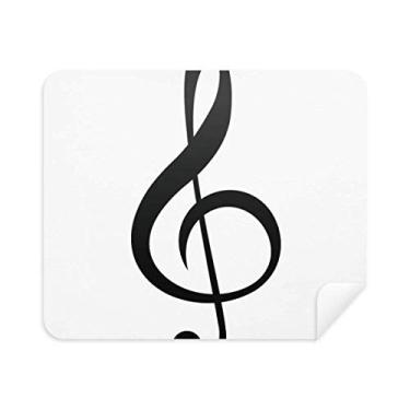 Imagem de DIYthinker Limpador de tela Black Music Treble Clef Branco pano de limpeza 2 peças tecido de camurça