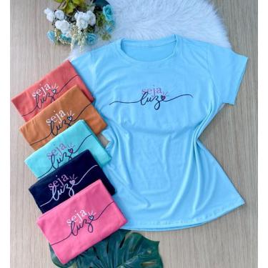 Imagem de Kit Revendedora 10 Unidades Blusa Feminina Tshirt Malha Cores Variadas