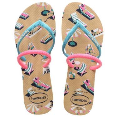 Imagem de Chinelo Havaianas Flat Duo Vibes Dourado