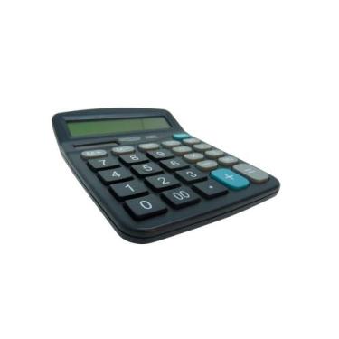 Imagem de Calculadora Grande 12 Digitos De Mesa Preta - Brw