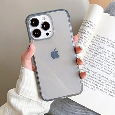 Imagem de Capa de telefone transparente colorida para iPhone 14 13 12 11 Pro Max XR XS X 8 7 Plus SE 3 Mini capa traseira de silicone macio, preta, para iPhone13 Pro