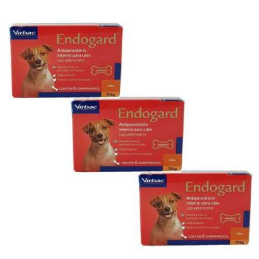 Imagem de Endogard Cães 10Kg 6 Comprimidos Virbac Kit 3 Cxs