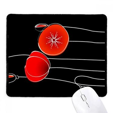 Imagem de Abstract Red Circle Flowers Line Art Corn Mousepad Tapete de borracha para jogos