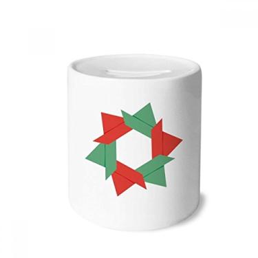 Imagem de DIYthinker Caixa de moedas de cerâmica abstrata com estampa de origami, caixa de dinheiro para presente de cofrinho