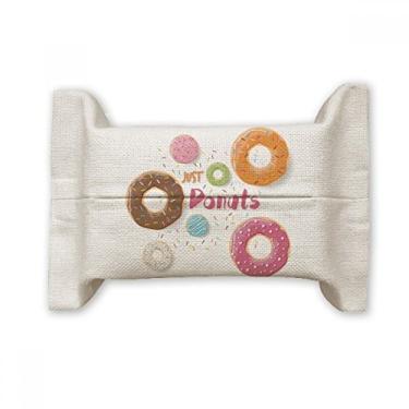 Imagem de Bolsa de linho de algodão com padrão de comida doce de rosquinha