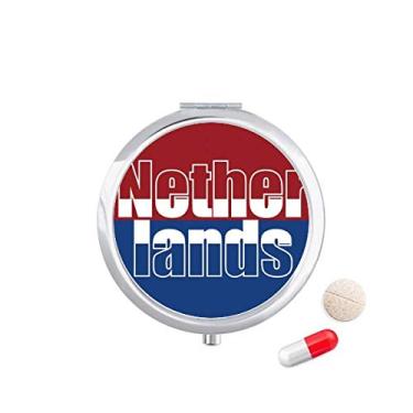 Imagem de Caixa de comprimidos com nome da bandeira dos Países Baixos