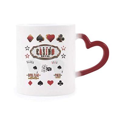Imagem de Caneca sensível ao calor com estampa de utensílios de jogos, caneca vermelha que muda de cor vermelha