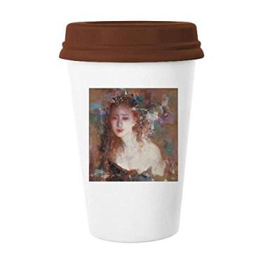 Imagem de Flower Beauty XJJ Caneca de pintura a óleo copo de cerâmica de vidro bebendo café