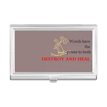 Imagem de Carteira com citação "Words Have Power to Heal Blessing", porta-cartões e bolso