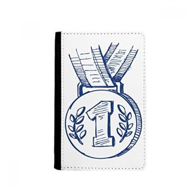 Imagem de Porta-passaporte Medalha de Campeonato de Futebol Azul Porta-cartão Notecase Burse