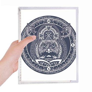 Imagem de Caderno de anotações com estampa artística com bússola , folha solta, diário recarregável, papelaria