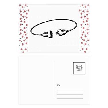 Imagem de Tomada de cabo de carregamento, padrão de plugue de Natal, Natal, celebração, cartão postal Blessing Mailing Card