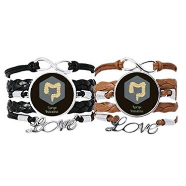 Imagem de DIYthinker Órgãos corporais, pulseira grande para intestino, alça de mão, pulseira de corda de couro, conjunto duplo para presente