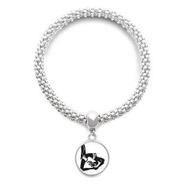 Imagem de DIYthinker Pulseira de prata elástica Keep Healthy Sports com pingente de corrente ajustável para yoga Girl