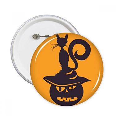 Imagem de Pumpkin Monster Hat Cat Halloween Pinos Redondos Emblema Emblema Acessório Decoração 5 peças