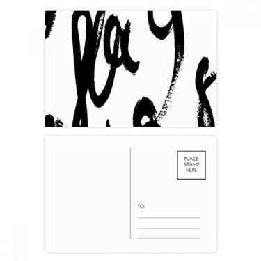 Imagem de Conjunto de cartões postais com textura de sentido gráfico pincelado, cartão de agradecimento para envio de aniversário