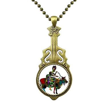 Imagem de Colar de totem de curativo de minoria chinesa com pingente de guitarra antiga