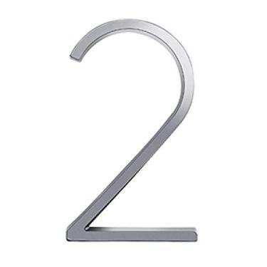 Imagem de Placa de casa flutuante 3D de 12,7 cm, placa de porta número dígitos para casa ao ar livre endereço caixa de correio grande placa 0-9, liga de prata, montagem com parafuso, antiferrugem, durável