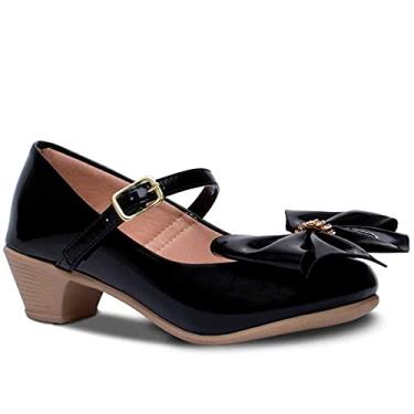 Imagem de Sapato de Salto Infantil Feminina Laço Grande 03.12 (Preto, 31)