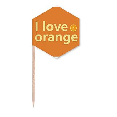 Imagem de I Love Fruit Orange Art Deco Gift Fashion Toothpick Flags Cupcake Picks Party Celebration