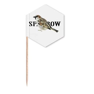 Imagem de Sparrows Birds Relógio de comida, bandeiras de palito, palitos de cupcake, festa comemoração