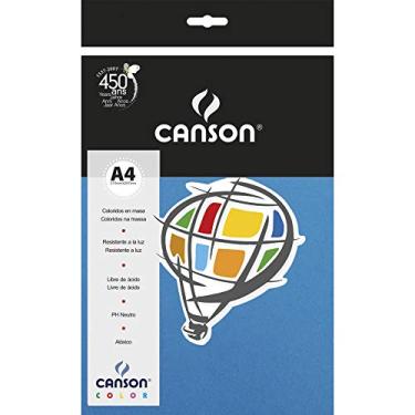 Imagem de CANSON Color Papel Colorido A4 180g/m² Pacote de 10 Folhas, Azul (Mar), 210 x 297 mm