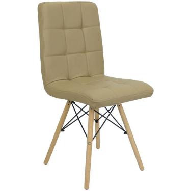 Imagem de Cadeira Gomos Eiffel Eames Fitz Dublin Estofada Base Madeira - Nude