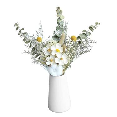 Imagem de LOVIVER Flores secas hastes de eucalitto para casa de , móveis florais, vaso de casamento, decoração de , Violetas Brancas