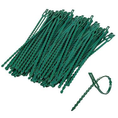 Imagem de SKYPRO 300 peças de abraçadeiras plásticas ajustáveis para plantas de 16 cm, prendedor reutilizável para arbustos, suporte para escalada em árvores, videira, tomate, clipe