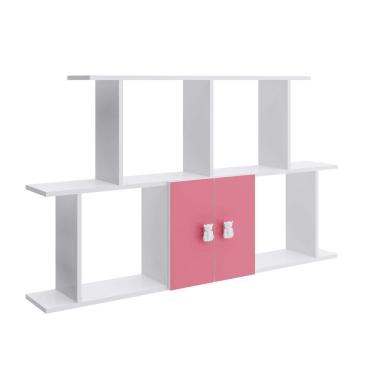 Imagem de Nicho Composto 2 Portas Alladin Bona Vita Móveis Rosa/Branco