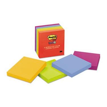 Imagem de post-it-notes-super-sticky Pads in Marrakesh Colors, 3 x 3, 90-Sheet, 5/Pack