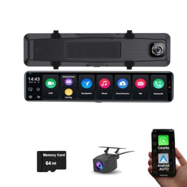 Imagem de XRC TECH Câmera IPS Touch Full Screen Espelho Retrovisor de Carro de 12 polegadas, 4G Android 10.0, RAM4GB+ROM64GB, Carplay Android Auto,WiFi GPS Navi Bluetooth, Monitoramento Remoto, Lente Dupla FHD 1080P