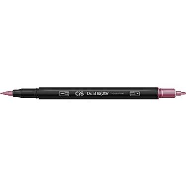 Imagem de Marcador Artístico Aquarelável Dual Brush, CIS, Bordo, Caixa com 10 unidades