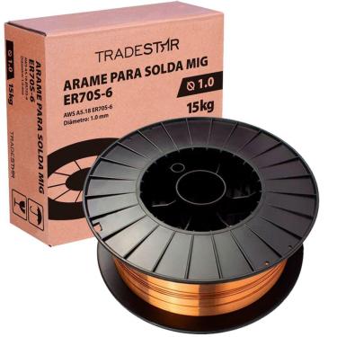 Imagem de Arame P/ Solda Mig Com Gás 1,0mm Rolo 15 Kg Er70s-6 Tradestar