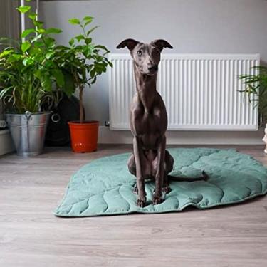 Imagem de Tapete de cama de cachorro 127 x 114 cm Camas de cachorro ao ar livre para cães grandes e médios, berço para animais de estimação, cama lavável para animais de estimação, cobertor macio e resistente camas de cachorro extravagantes, qualidade e durável (Green)